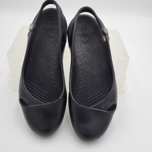 Womans Olivia Crocs Sling Back Flats Black Size 9
